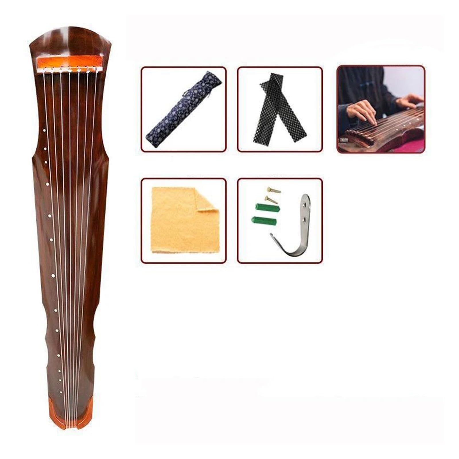 Profesjonalny Instrument Strunowy Guqin 7 Strun 123 Cm Ręcznie Wykonany Z Drewna Paulownia Tradycyjny Instrument Muzyczny Dla Początkujących