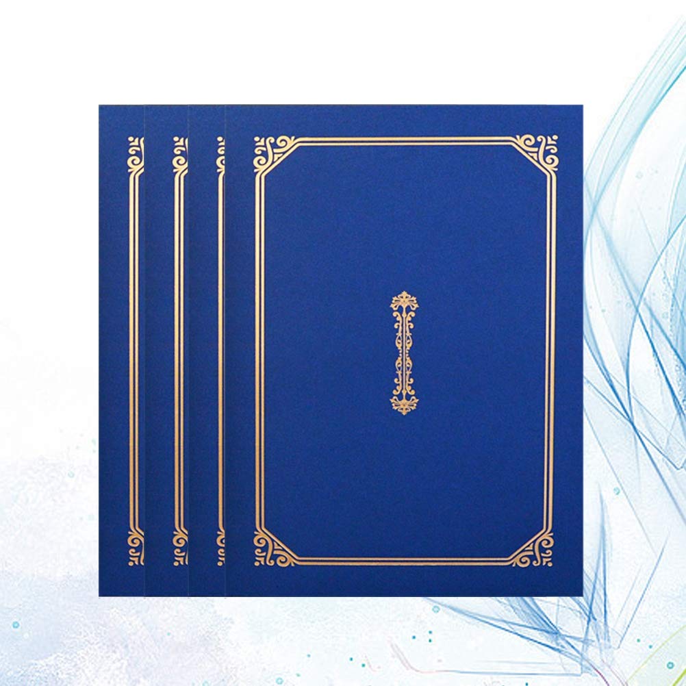 Image secondaire de TOYANDONA Lot de 4 porte-certificats pour diplômes A4 Bleu marine 30,5 x 22,5 cm