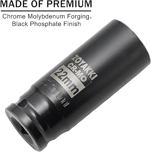 Miniatura 386 de Enchufe de impacto de 6 PT de 1/2" x 0.827 in de profundidad, CR-MO, 1/2 pulgada de accionamiento de 6 puntos para una fácil extracción