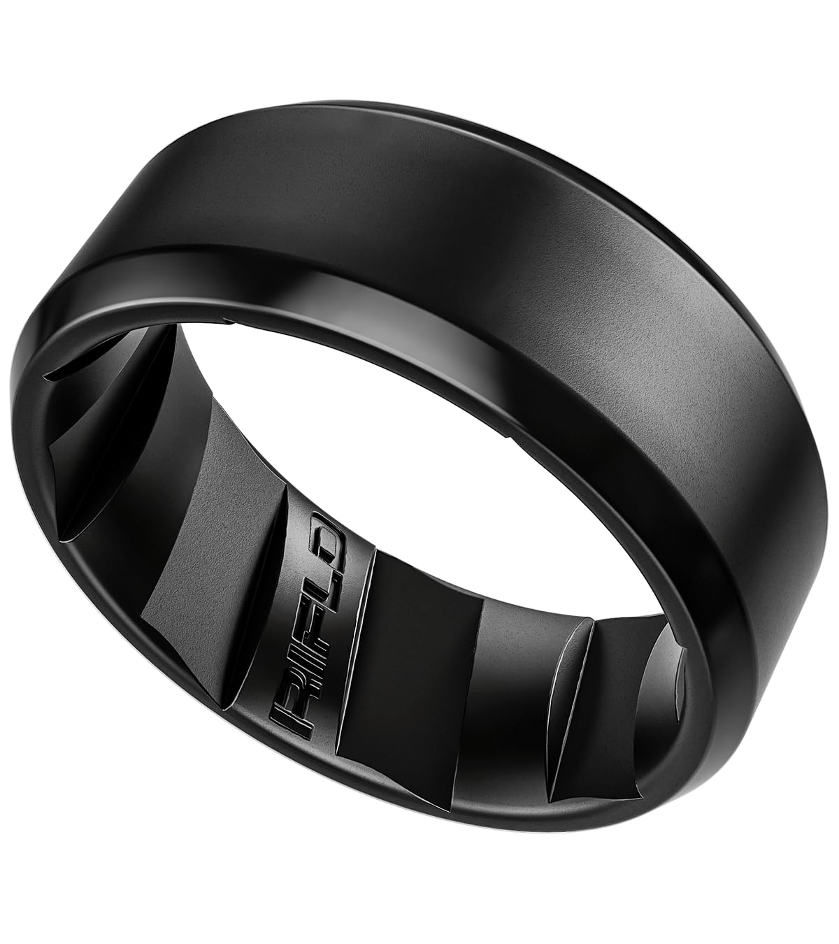 RIFLD Men's Tactical Silicone Rings, 9mm Wide 2.5mm Thick Rubber Wedding Bands for Him, Breathable Working Man's Performance Ring