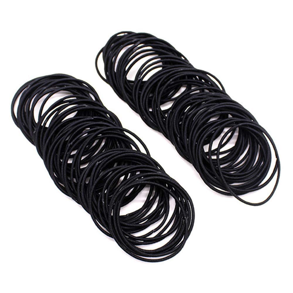 GhelonadiHair Rubber Bands Hair Ties for Women Black Elastic Ponytail Holders DIY Hair Styling Accessories for Girls (30 Pieces)