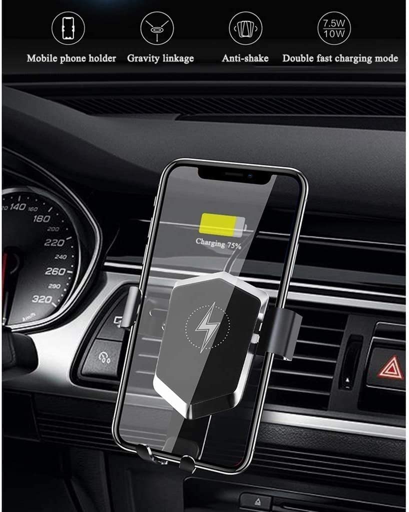 Caricatore Caricabatterie Auto Senza Fili, Caricabatterie Automatico for Auto Veloce Qi, Smart Sensor USB Titolare del Telefono