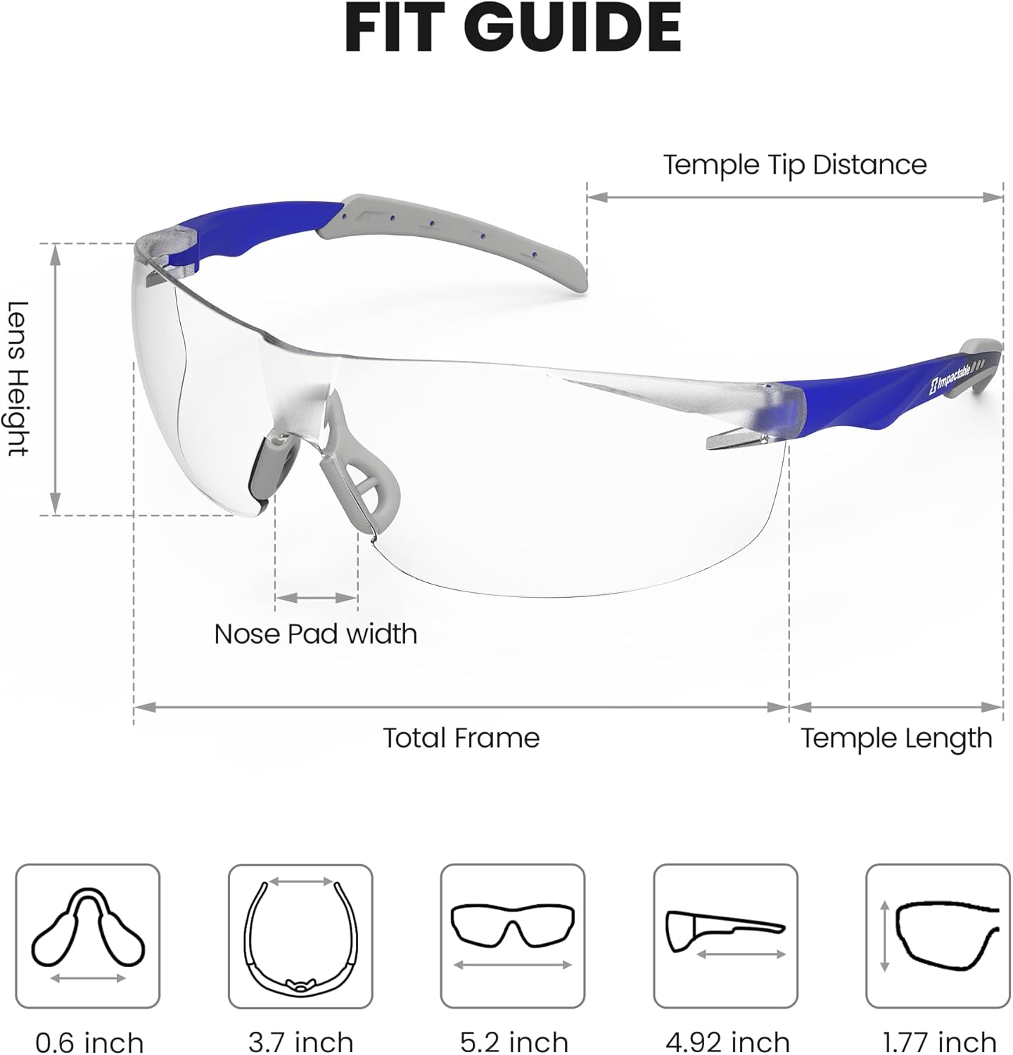 Pickleball Safety Glasses – Fit-Enhanced ANSI Z87.1, Anti-Fog, UV & Impact Resistant Eyewear for Sports, Work & Shooting – No-Slip Grip – 1 Pack - Image 3