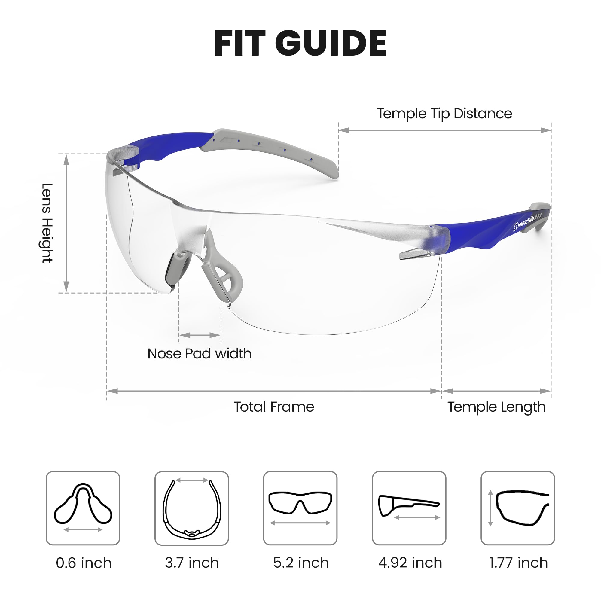 ANSI Z87.1 Sicherheitsbrille, beschlagfrei, UV-beständig, kratzfest, für Augenschutz bei der Arbeit, Sport, Schießen, Pickleball, Surround-Gläser