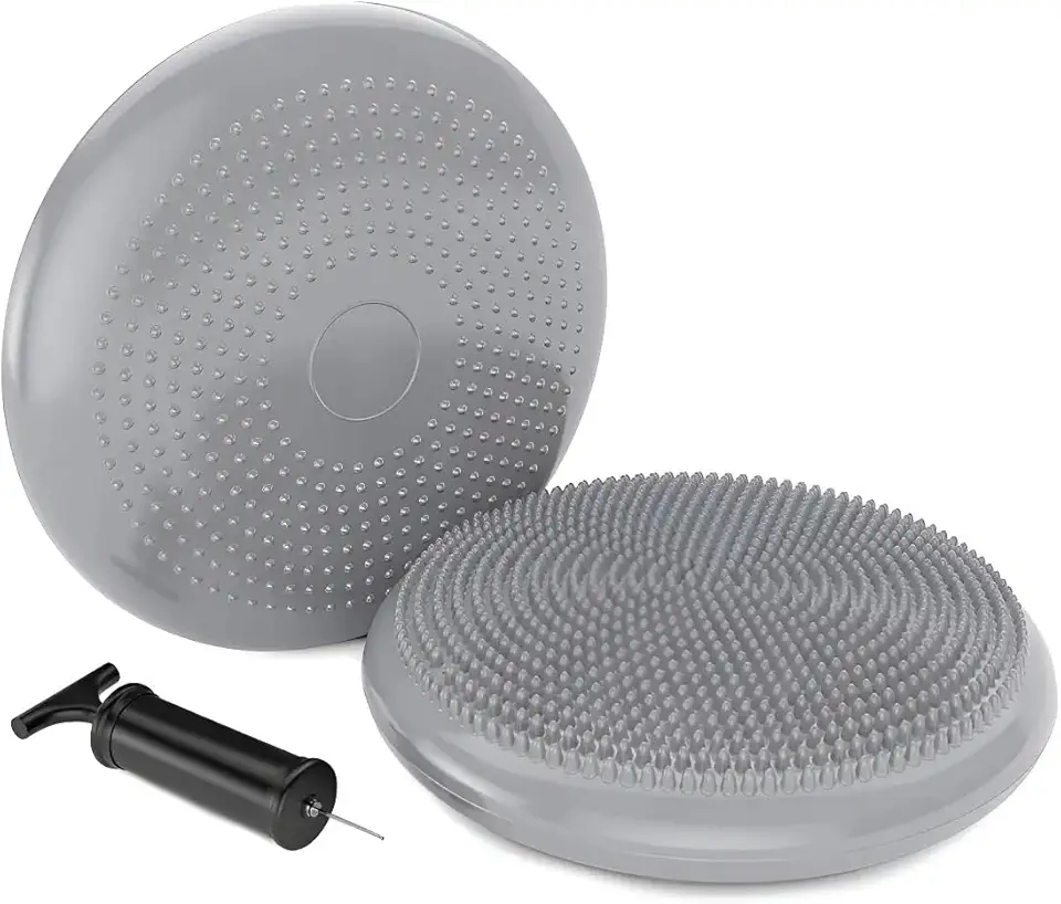 Disco de Equilíbrio Inflável com Bomba 33cm – Almofada Balance Cushion para Pilates, Fisioterapia e Treino Funcional – Fortalece Core, Postura e Coordenação