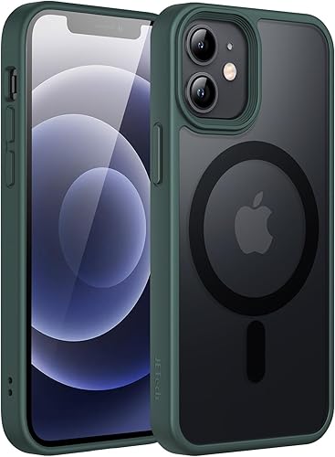 JETech Funda magnética para iPhone 12 Mini de 5.4 pulgadas, compatible con MagSafe, translúcida mate, delgada, a prueba de golpes, funda para