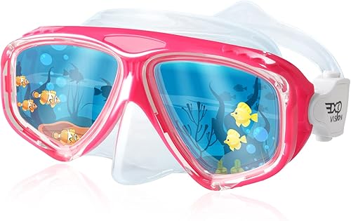 Miniatura 8 de Máscara de natación para niños, máscara panorámica de buceo infantil de 180 antivaho con cubierta nasal para nadar, bucear, esnórquel para niños y