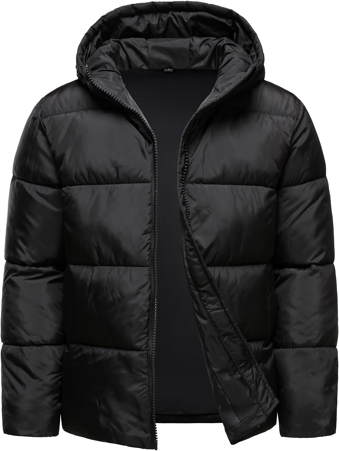 HOOD CREW Men’s Hooded Winter Coats Warm Puffer Jacket Thicken Quilted Jackets Outerwear - Image 3