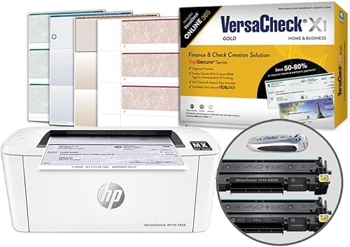 VersaCheck HP Laserjet M110 MXE MICR Check Printer X1 Gold Check Printing Software Bundle