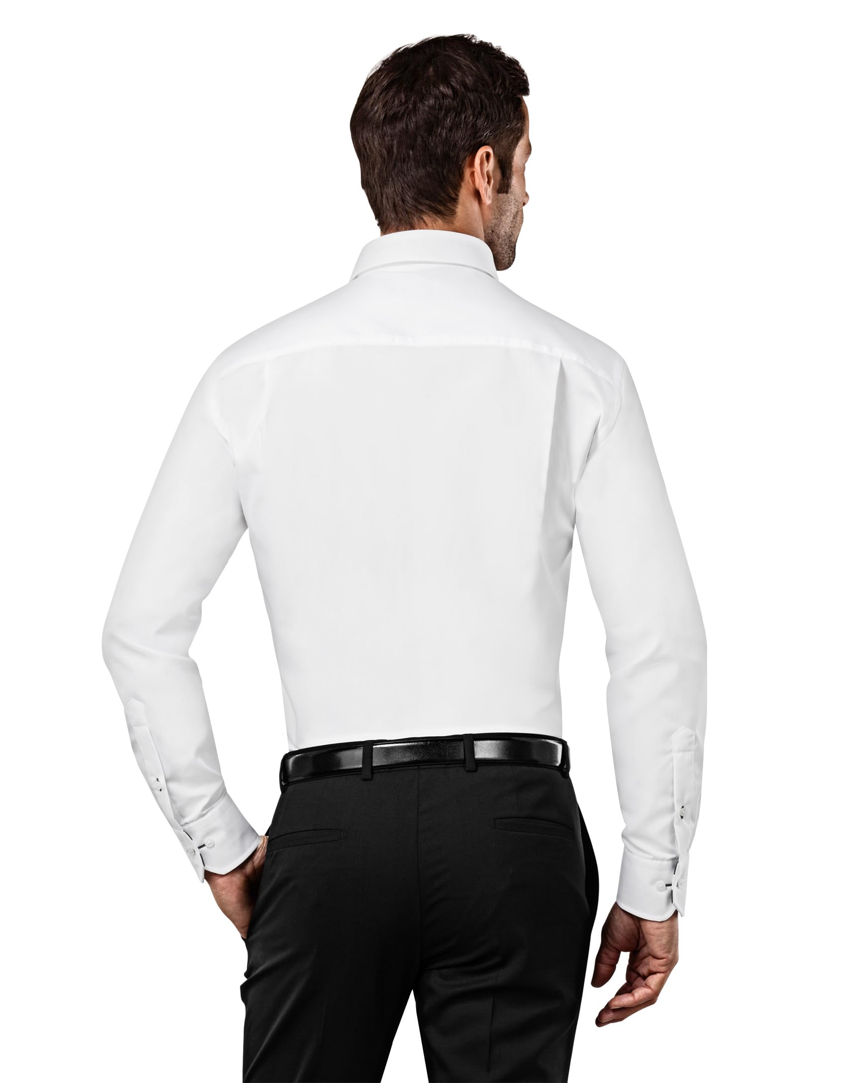 Vincenzo Boretti Camicia Uomo Eleganti, Taglio Aderente/Slim-Fit, Collo Classico, Manica Lunga, in Tinta Unita - Non Stiro/Non-Iron