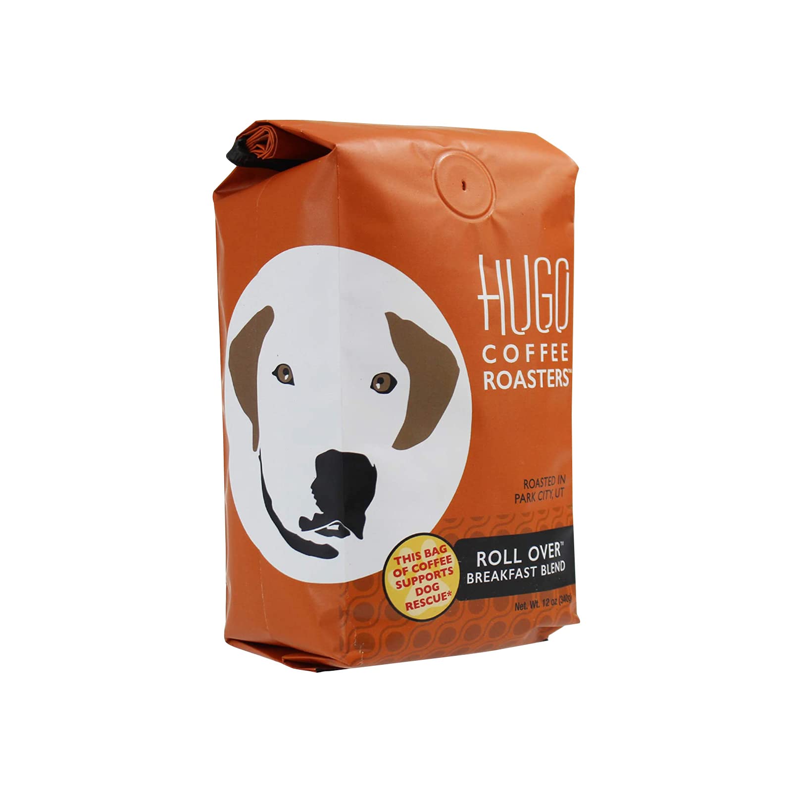 Hugo Coffee RoastersRoll Over Breakfast Blend, Ground, 350mls Every Bag Sold Supports Dog Rescue