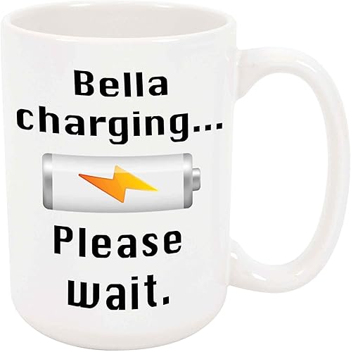 Bella - Taza de café de carga Taza de cerámica personalizada con nombre, taza personalizada, regalo personalizado de cumpleañosNavidad, regalo de