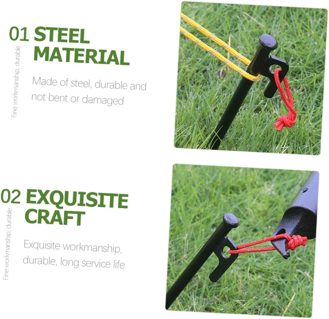 Heavy Duty Tent Stakes 30cm Metal Ground Anchors with Hooks 8pcs Set for Camping Outdoor Tent Fixing Windproof Stakes with Storage Bag
