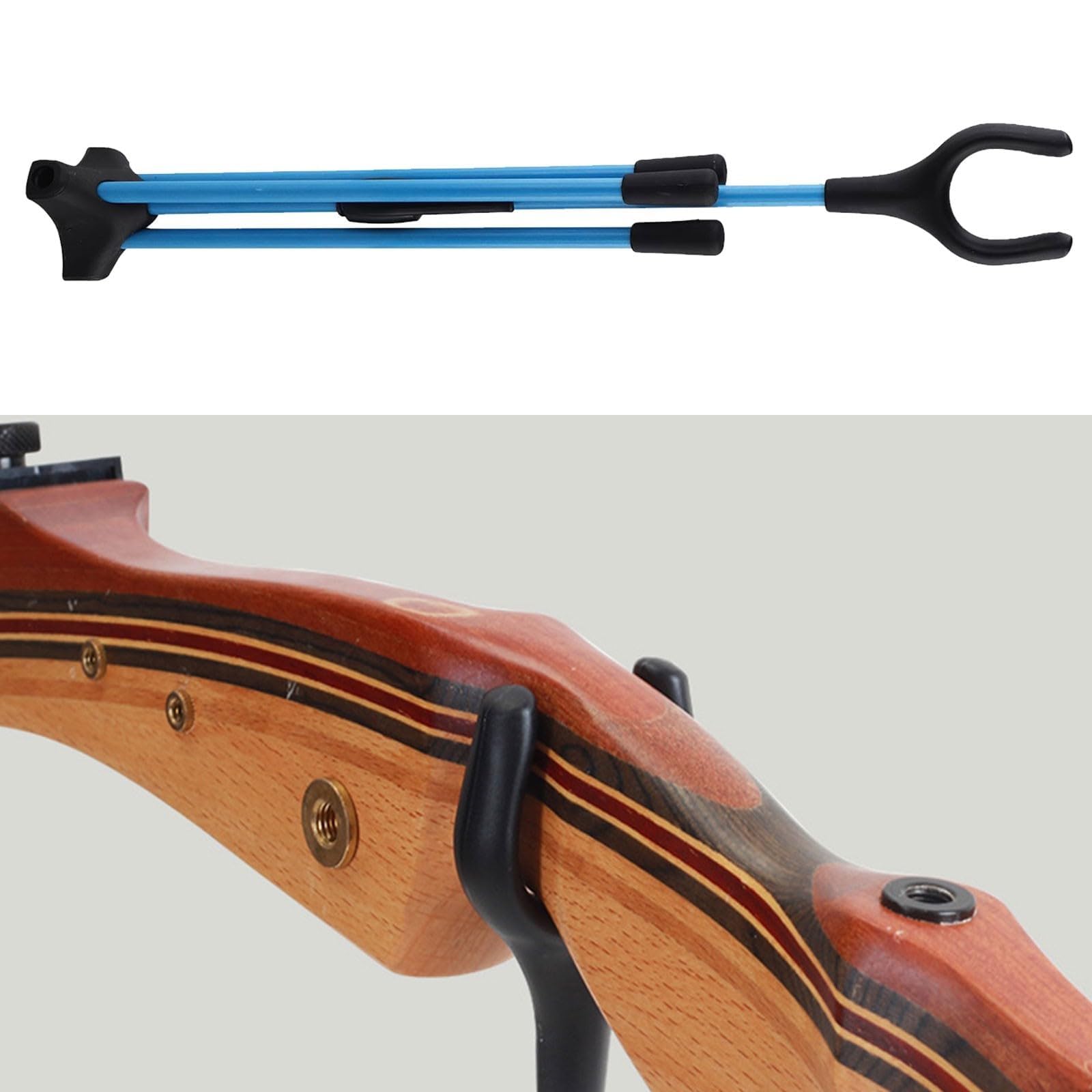 Supporto per arco pieghevole, design stabile per archi ricurvi e lunghi, leggero per un facile utilizzo (blu)