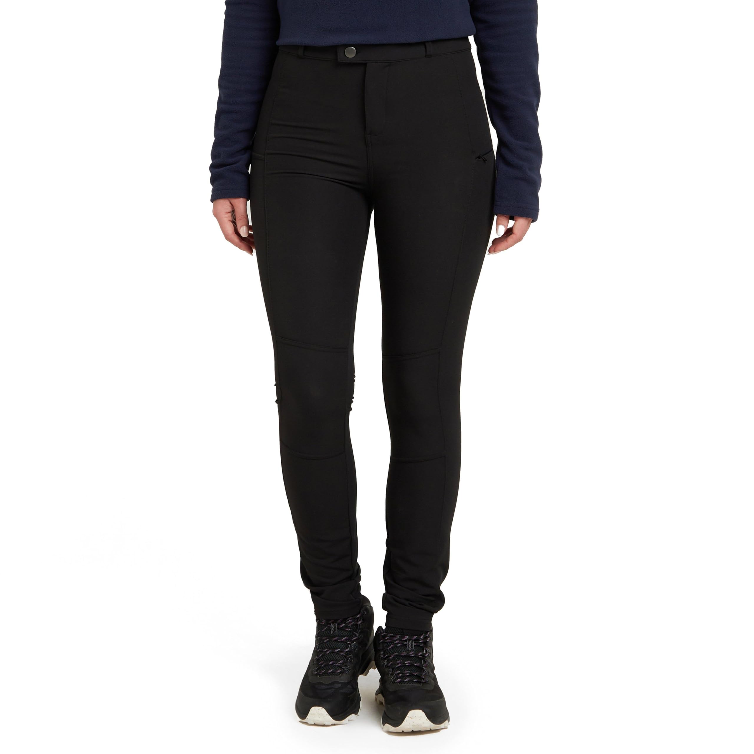 Peter Storm Women's Black Trekking Trousers, 4-Way Stretch, Jean Style Pants, Walking, Polyester Spandex, With Pockets (Uk, Numeric, 14, Regular, Regular, )