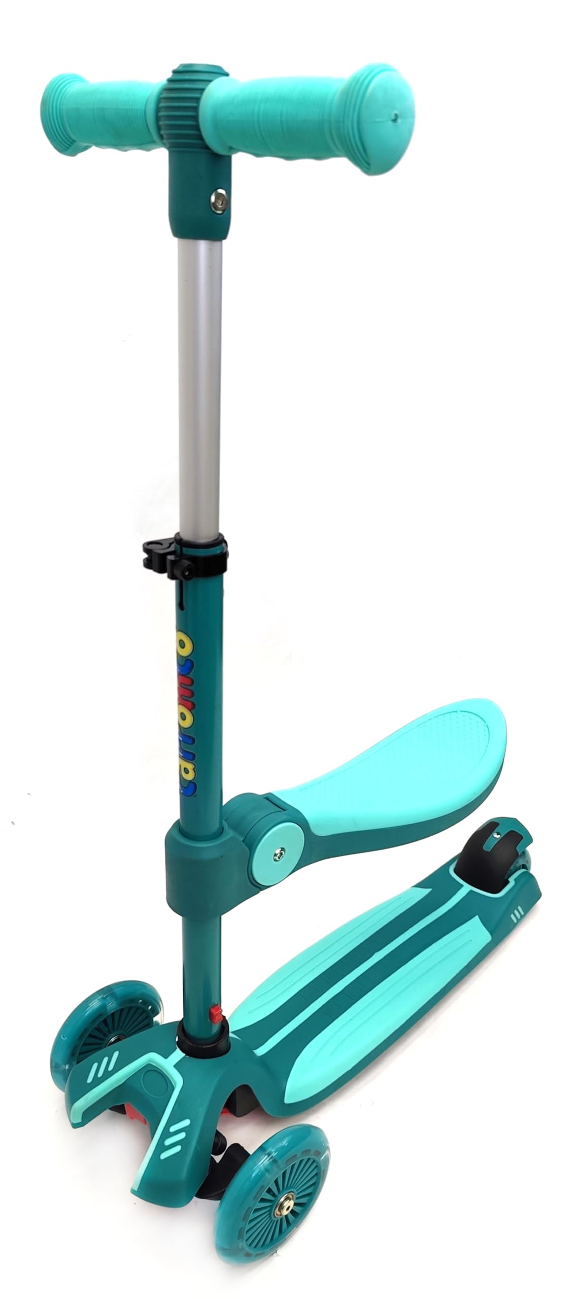 Carromco Trottinette 2 en 1 avec siège, 3 Roues pour Enfants à partir de 3 Ans, réglable en Hauteur, Roues Lumineuses LED, ABEC-5