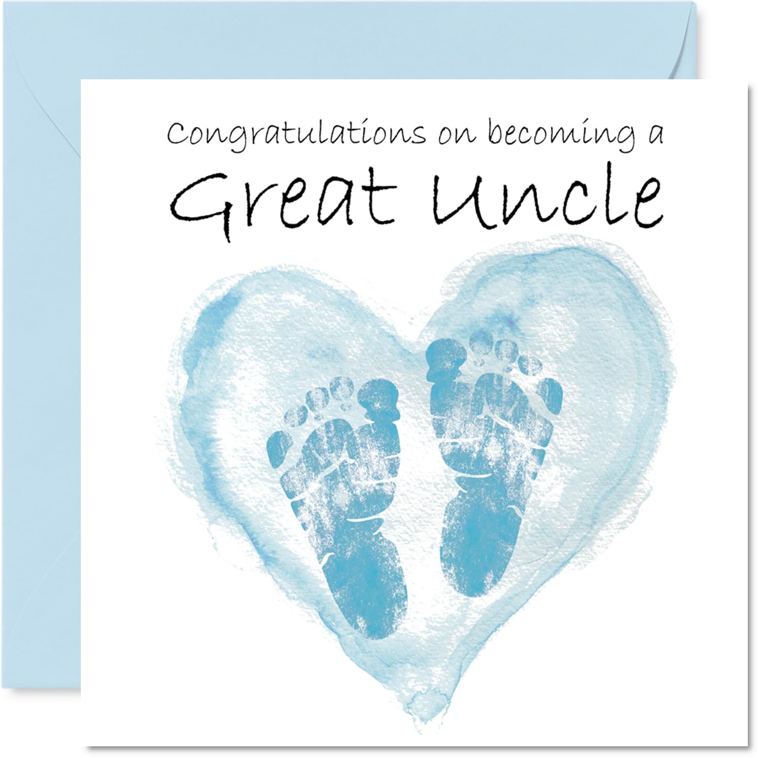 New Baby Boy Card for Great Uncle - Congrats Becoming - Well Done Congratulations Card for New Great Uncle, 145mm Welcome To The World Greeting Cards