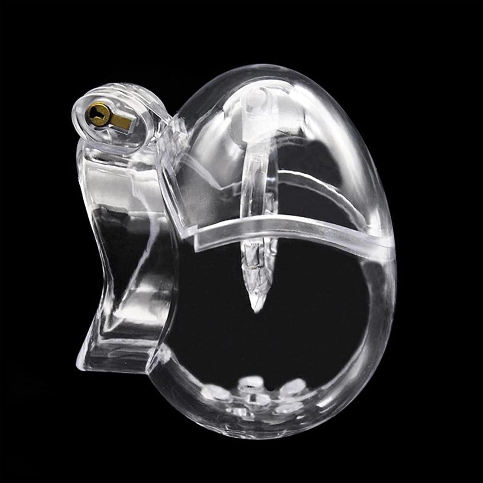Chastity Belt for Men Plastic Transparent Penis Cage Chastity Cage with Anti-Off Ring Penis Testicle Full Bondage Cock Cage Penis Bridle Chastity Man,48mm