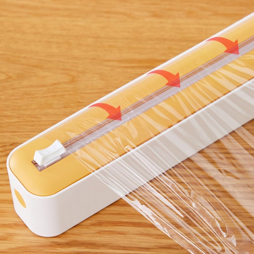 Dispensador de película adhesiva cortador de plástico para alimentos