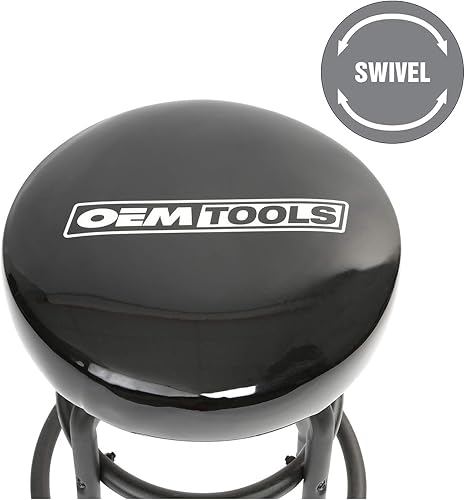 Miniatura 4 de OEMTOOLS Garage Shop - Taburete mecánico giratorio con anillo de pie, 30.5 pulgadas de alto x 14 pulgadas de ancho, marco de acero, almohadilla de