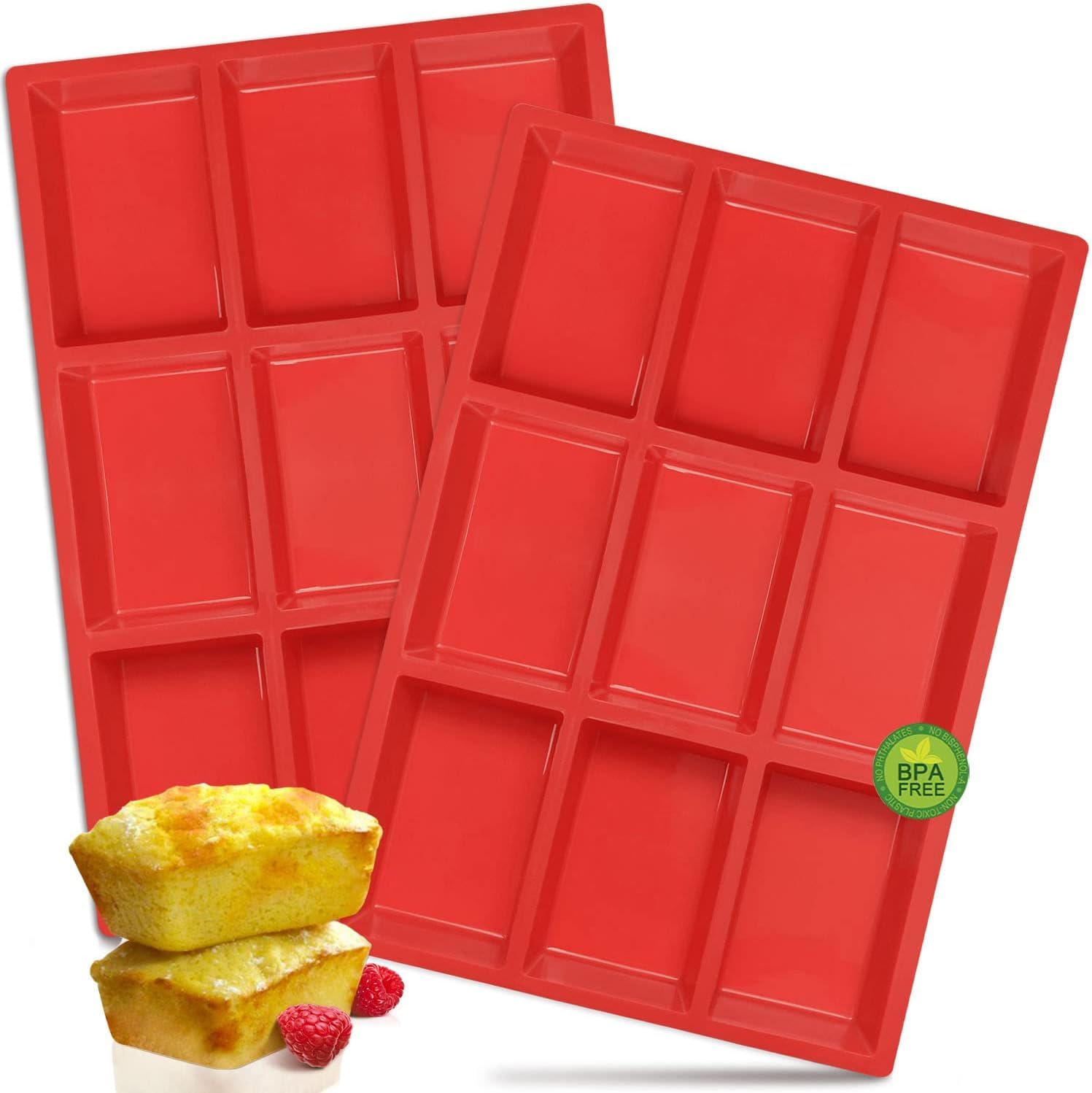 9 Cavity Rectangle Shape Round Edges Silicone Soap Mould/Mold for Soap Making, Silicone Mini Loaf, Bread Pan, Brownie, Muffins, Cheesecakes Approx 170gram-image-20