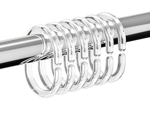 Resze 24 PCS Shower Curtain Rings, Plastic Clear Shower Curtain
