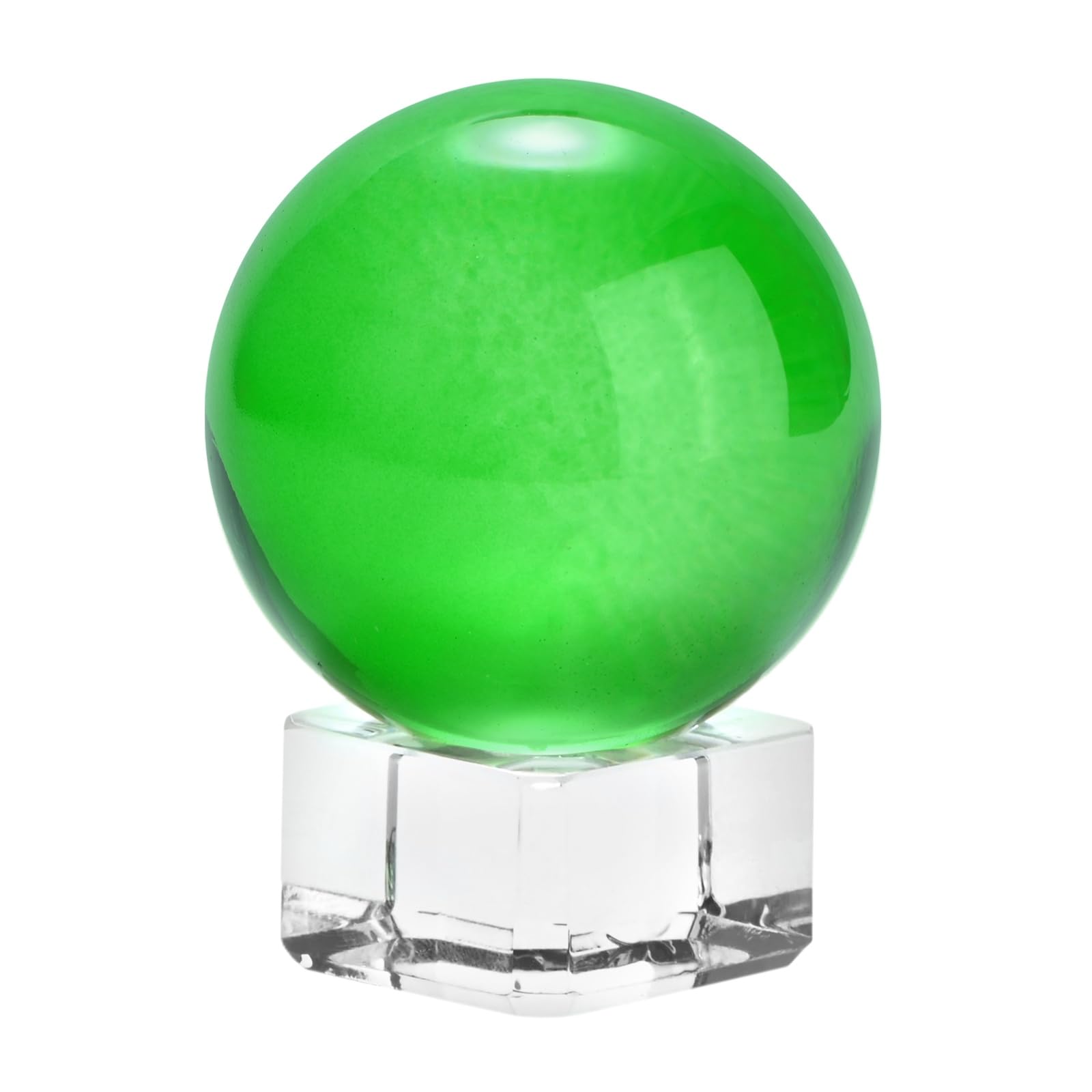 M METERXITY 40mm/1.6 Inch K5 Crystal Glass Ball with Stand Solid Crystal Ball Sphere Ornament for Home/Office/Photography/Magic [Green]