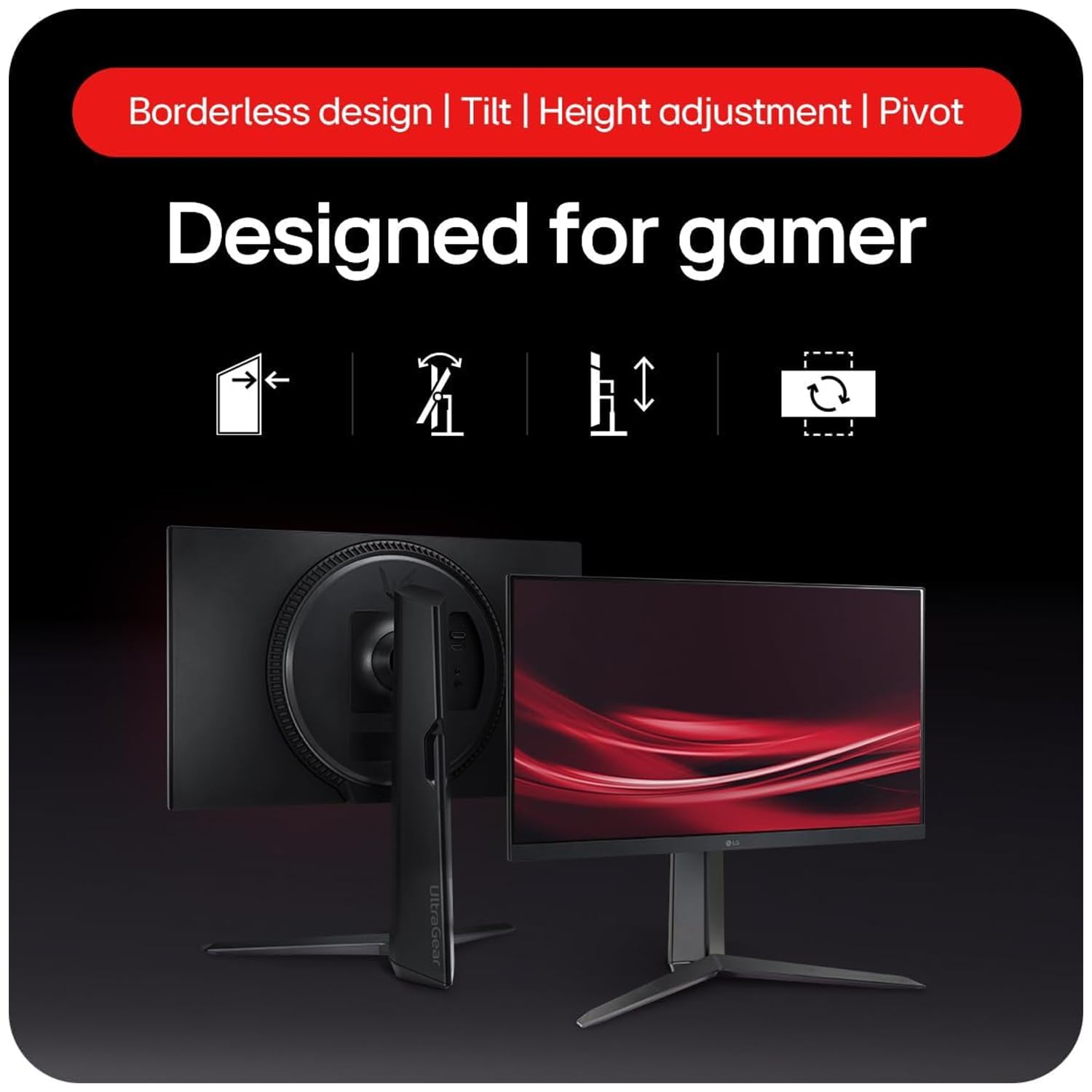 LG Ultragear 24GS65F IPS Full HD Gaming Monitor, 24 Inch, 19