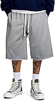JMIERR 2026 Men's Baggy Sweat Shorts - Lightweight Y2K Raw Hem Drawstring Loose Fit Knee-Length Gym Shorts
