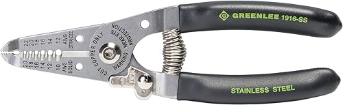Miniatura 2 de Greenlee Pelacables y cortador de alambre inoxidable 1916-SS, 10-20AWG, 6 pulgadas