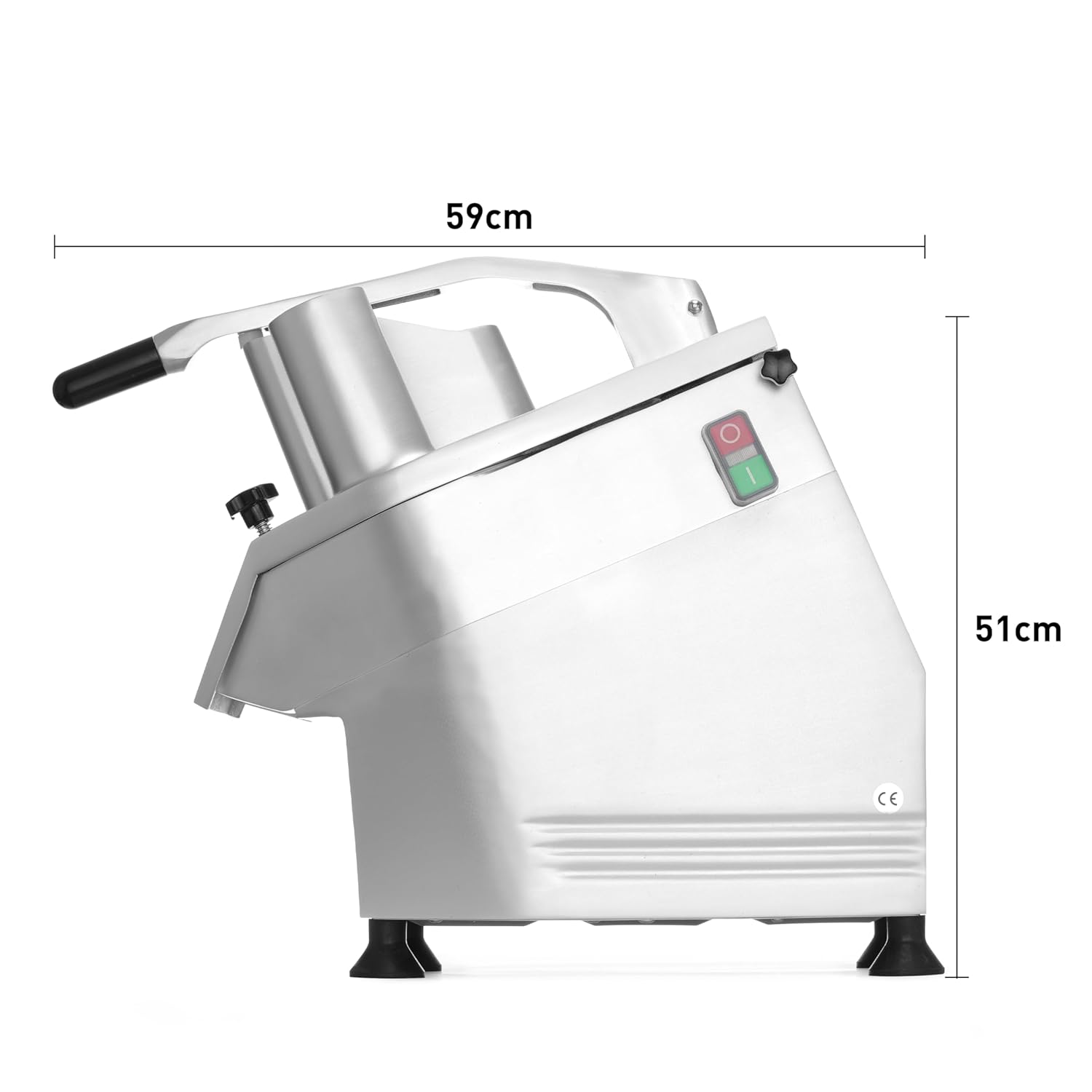 lateral view of HENDI vegetable cutter with dimensions