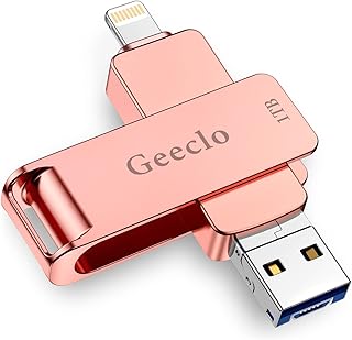 iPhone Flash Drive Photo Stick 1TB, Geeclo iPhone Flash Drive USB C Memory Stick External Storage USB Flash Drive Compatible with iPhone, iPad,Android, PC and More Devices-Pink