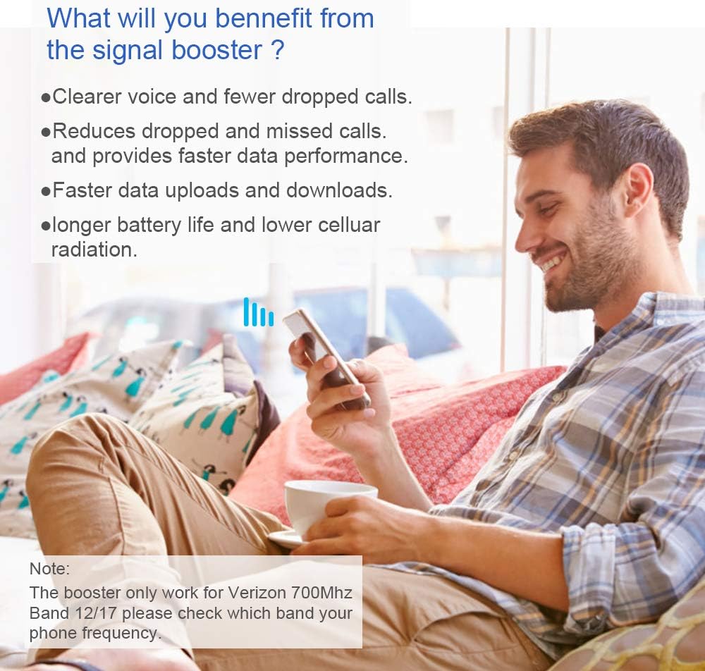 Review Discount Verizon LTE Cell Phone Booster for AT&T T-Mobile US Cellular 3G/4G/5G CDMA 700/850/1900MHz PCS N2/N5 Band 13/2/5/25 Enhances Your Cellular Data and Voice in Home Up to 3,000 Sq. Ft