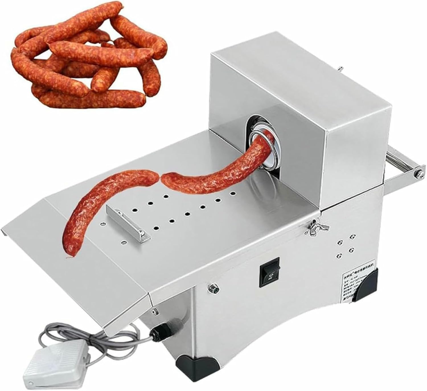 Electric Sausage Atadora, Automated Equipment, 304 Stainless Steel, Adjustable Length, Two Modes, Maximum Diameter 50 Mm ~/