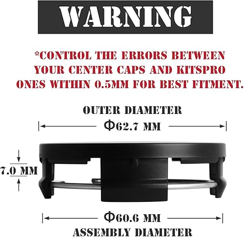 Miniatura 2 de KitsPro - Tapones centrales de 2.5 pulgadas (63 mm) para ruedas, compatibles con tapones centrales de ruedas Toyota para llantas Corolla Camry