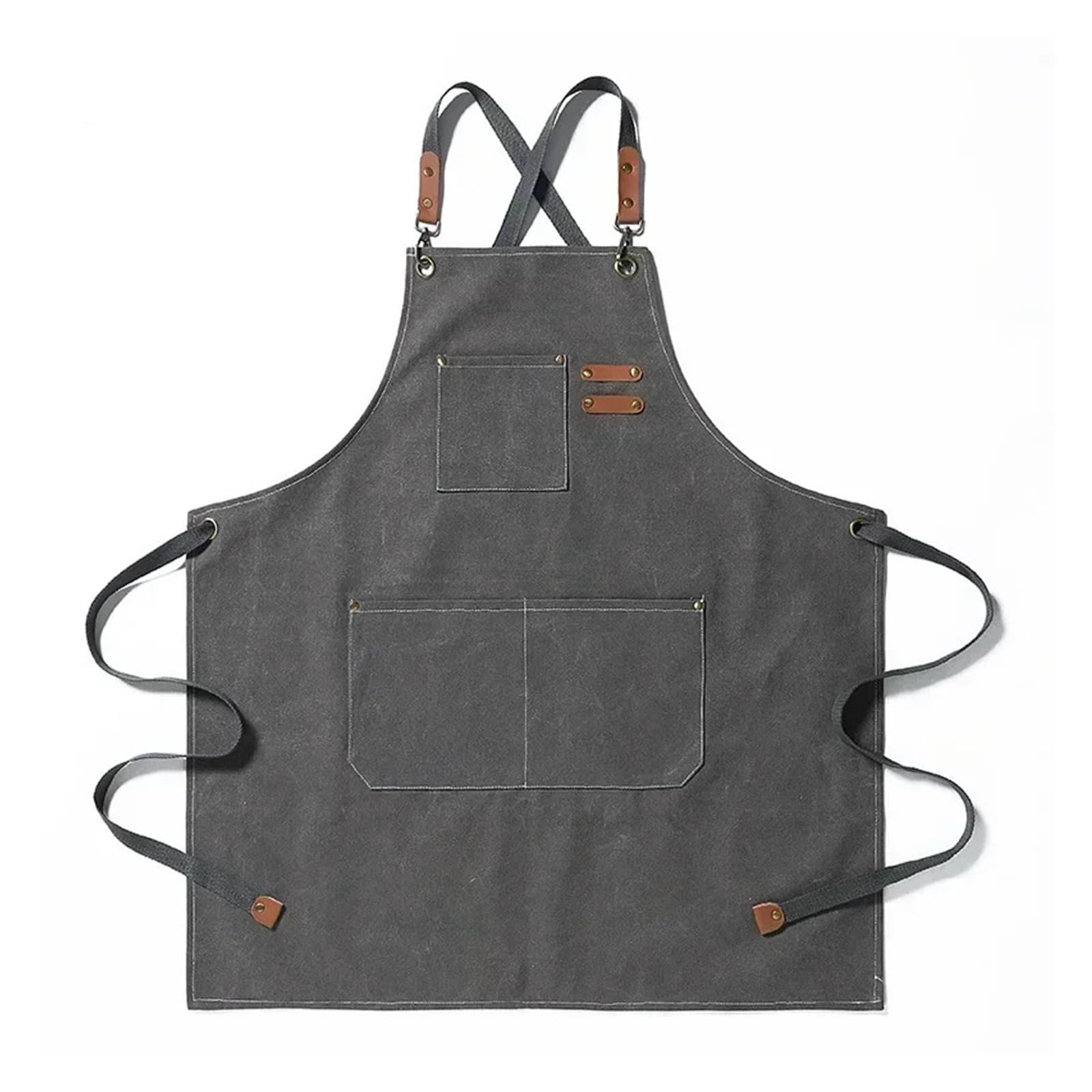 Edede Women's Gris Welding Apron, Apron Fashion Canvas Kitchen Aprons Work Apron For Restaurant Bar Shop Cafes Studios(Gris)