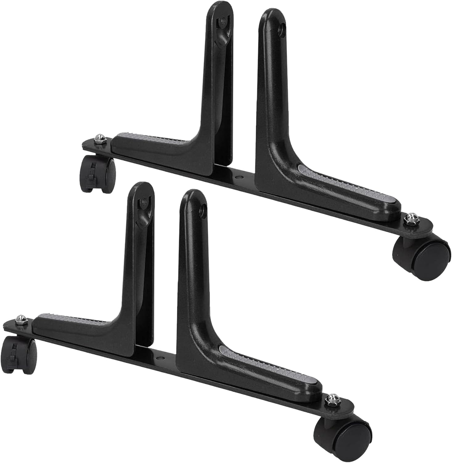 Room Divider Screen Holder, Thickened Aluminum Alloy Room Divider Feet Movable Wheel Privacy Screen Protector Holder for Bedroom Bathroom Office (Black)