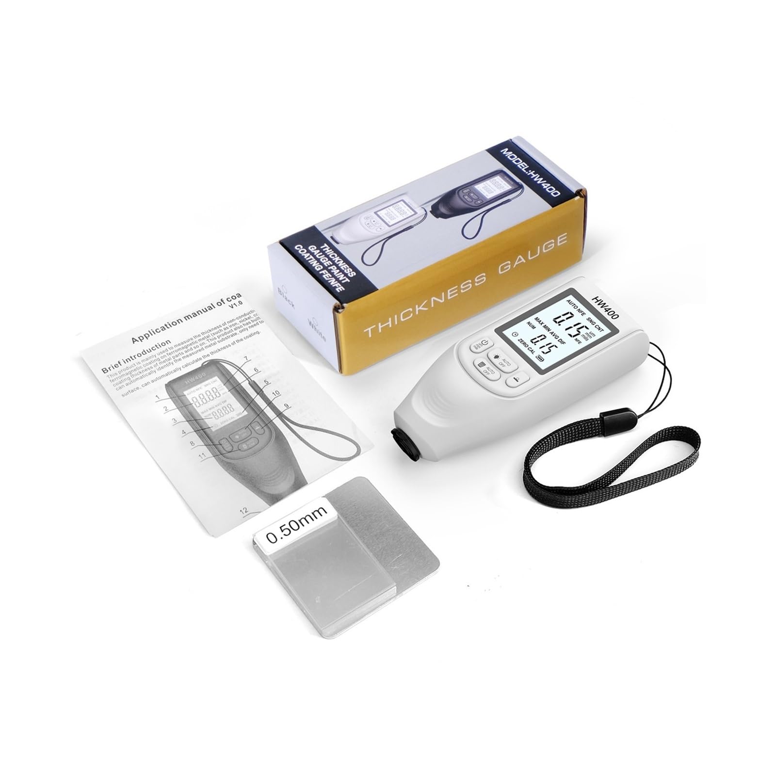 LNHHG Paint Thickness Gauge, Automobile Thickness Gauge High-Precision Car Paint Tester Tool 1um /0-2000 Coating Measurement(Blu)
