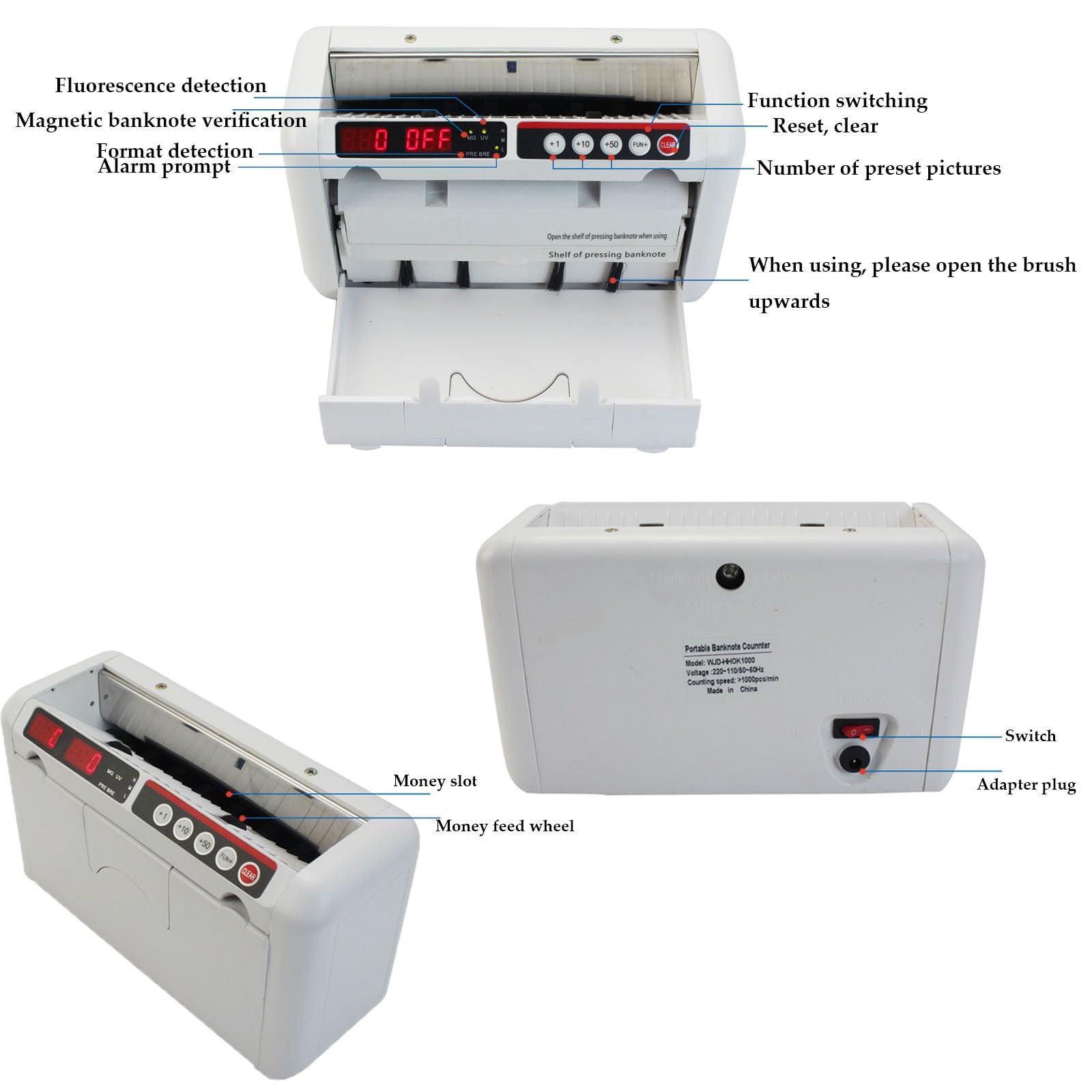 Copteur D'argent Portable Et Détecteur De Faux Billets Avec Double