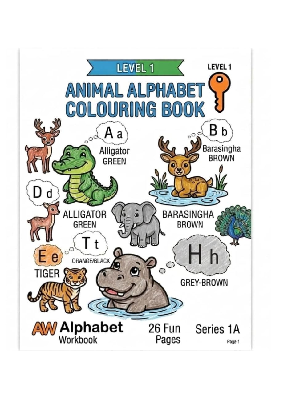 Animal Alphabet Coloring Book: An A to Z Journey with 26 Cute Creatures for Early Learners