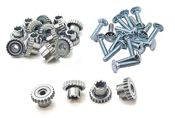 Self Locking Pet Carrier Metal Fasteners - 20 Pack - Replacement Doskocil Nuts Bolts Short 7/8 inch