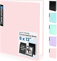 Vista 15 de Sooez Portafolios de arte de 11 x 17 pulgadas, carpeta grande con 30 bolsillos y hojas interiores negras, 60 páginas, libro de presentación de 11 x