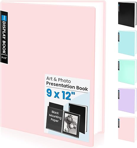 Miniatura 15 de Sooez Portafolios de arte de 11 x 17 pulgadas, carpeta grande con 30 bolsillos y hojas interiores negras, 60 páginas, libro de presentación de 11 x