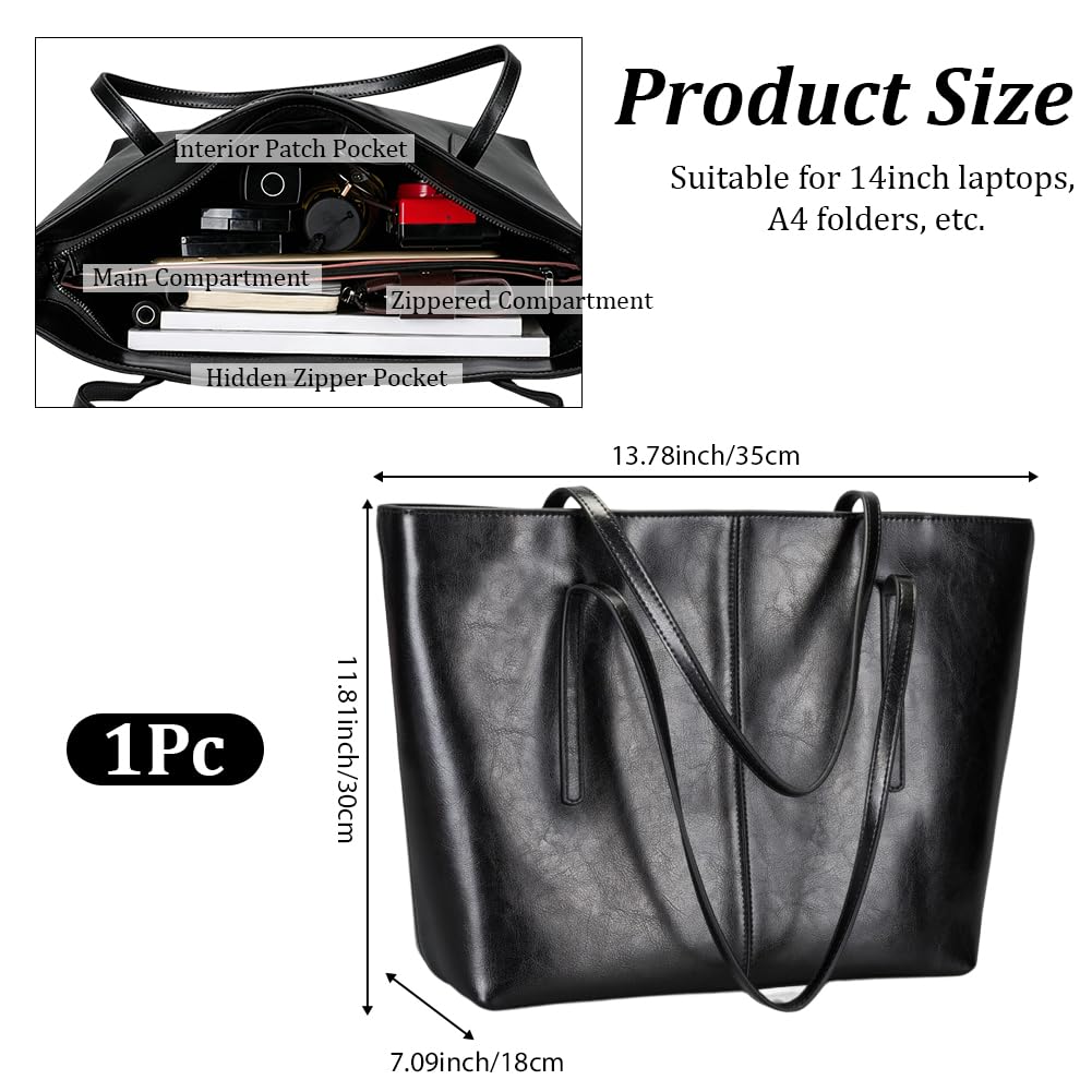 Bolso Tote Vintage de Piel Auténtica con Cremallera para Mujer, Bolso de Mano Grande de Piel de Vaca con Compartimento, Asa Superior, Bolso de Hombro, Bolso Bandolera para Mujer