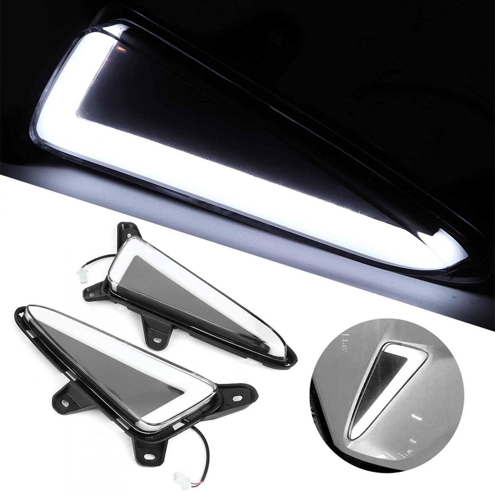 Luz de conducción de coche, DC12V 6000-6700K Luz de circulación diurna LED impermeable DRL Apta para C-HR CHR IZOA
