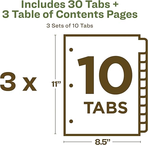 Miniatura 7 de Avery ecofriendly Ready índice Tabla de contenido divisor, multicolor 110, Carta, 3pk