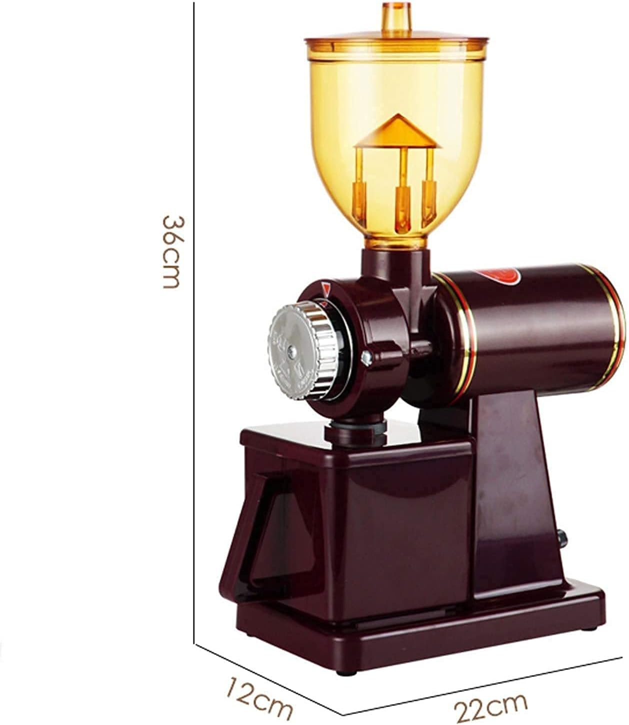 Products Precision Adjustable Electric Coffee Grinder Professional Burr Coffee Bean Powder Grinding Machine Mill 8 Fine-Coarse Grind Size Settings, Easy To Clean,Red 1,220V