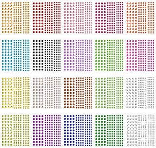 Xinzistar 3440 Pieces Rhinestone Stickers 20 Sheets Self Adhesive Gems Stickers DIY Bling Jewel Stickers Crystal Gem Stickers for DIY Crafts Kids Face Nails (3 Size, 20 Colors)