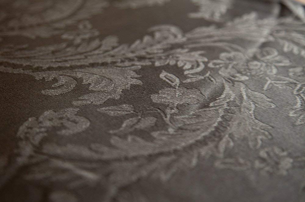 Decor Essentials Damask Tablecloth Table Linen Wedding Events Parties Decorations (Black, 90" x 90" Square)