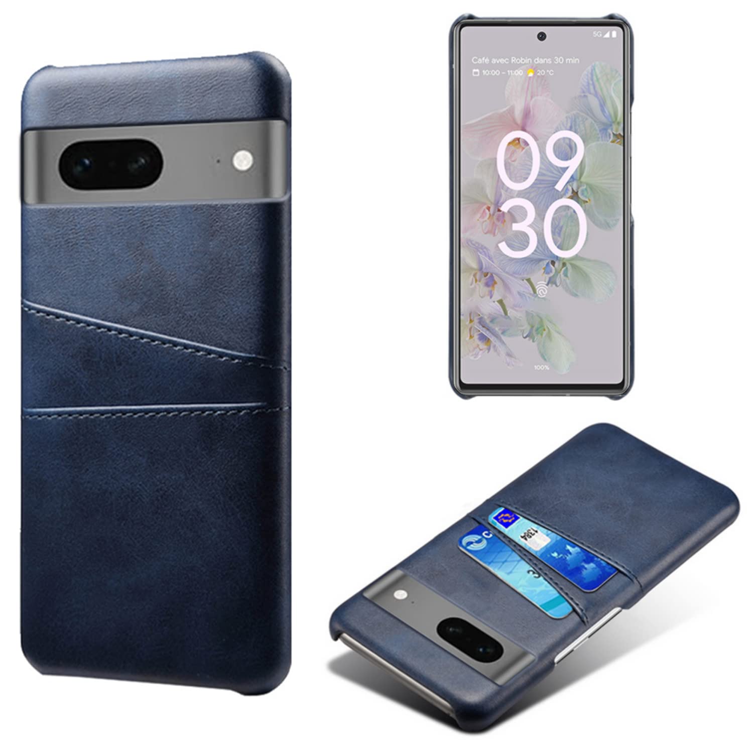 Handyhülle Für Google Pixel 7a Aus PU-Leder - Ultradünn, Stoßfest, Mit 2 Kartenfächern, Braun